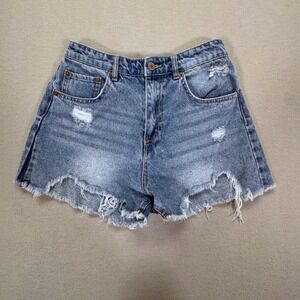 Love Tree Denim High Waisted Distressed Blue Jean Shorts Size‎ S